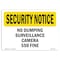 Signmission OSHA Security Sign, 7" Height, 10" Width, No Dumping Surveillance Camera $50 Fine, Landscape OS-SN-D-710-L-11494 - alternate 1